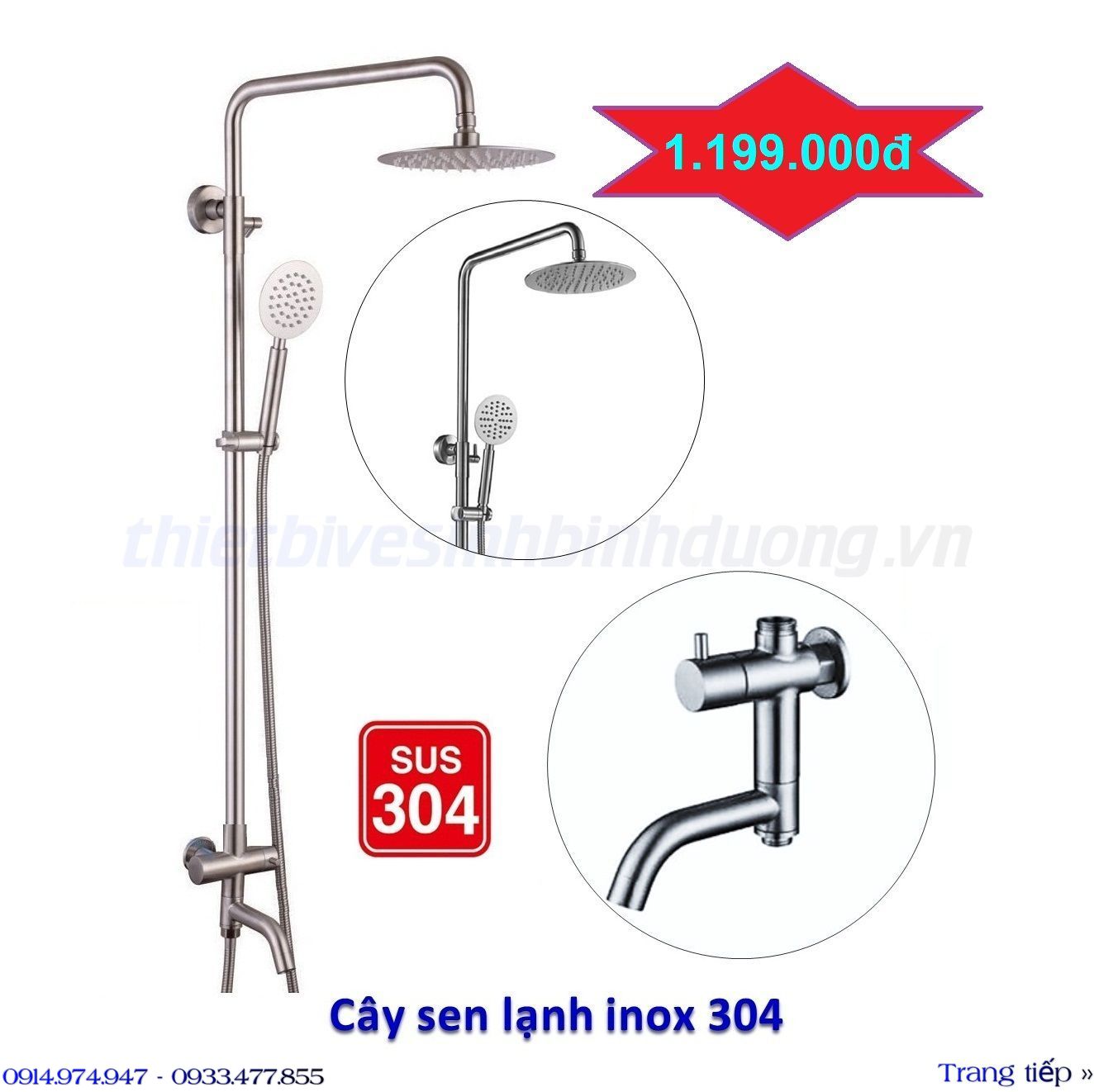 KM26- Cây sen lạnh inox 304